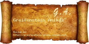 Greifenstein Anikó névjegykártya